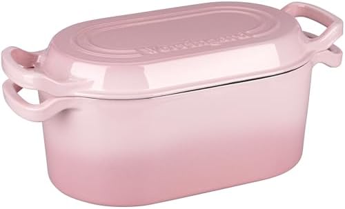 VORRINGARD Oval Dutch Oven Pot with Lid, Enamel Coating Cast Iron Bread Pans for Homemade Sourdough Bread Baking, Cooking, 4 Quart, Pink - Image 4