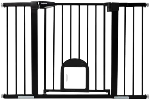 Babelio Extra Wide Dog Gate with Cat Door, CatPrivilege III, 29-48" by BABELIO