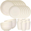 Quatish 24 Piece Plates and Bowl Set for 6, Dinnerware Dish Set for Kitchen by Quatish