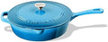 Cuisinart Chef's Classic Enameled Cast Iron Dutch Oven with Lid, Porcelain Enameled Interior, Oven Safe, Induction Compatible, 12-Inch, Chicken Fryer, Blue Gradient by Cuisinart