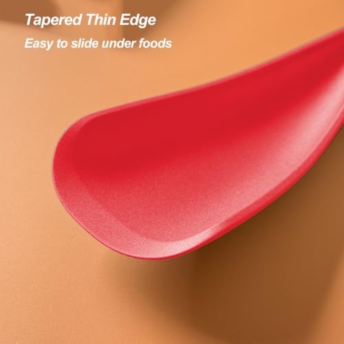 Vovoly Cooking Spoons, Nonstick Silicone Spatula Spoon, 2 pcs, Red, 12,6" - Image 5