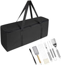 BBQ Tool Storage Bag, Heavy Duty Tools Bag, 600D Oxford Cloth, Outdoor Grill Accessories Bag for Camping Picnic Trip (22X5X8Inch) by Delixike