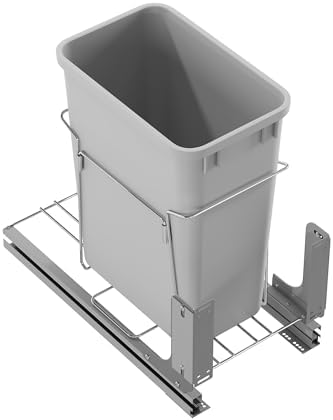 Dowell B15 Aluminum Base Wastebasket Pullout with Door Mount and 35Qt/9Gal Plastic Bin (4012 0115+35) - Image 4