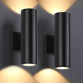 DAKAFUL Outdoor Wall Lights 2 Packs, Integrated LED Cylinder Up Down 12W 2700K Modern Aluminum Light, Waterproof Exterior Light for Porch Patio Door, Matte Black by DAKAFUL