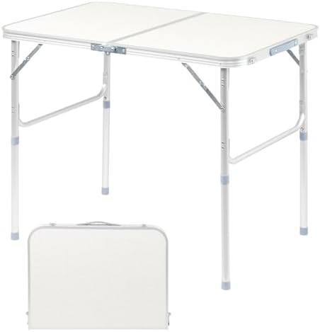 Aluminum Folding Camping Table, Folding Table (White, 3FT) by Road+Ahead