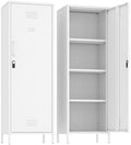 Lockable Metal Storage Cabinet Narrow Locker Cabinet (White) by Epochsteele