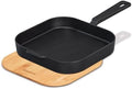 Enders® Cast Frying Pan L, High Rim, Even Heat Distribution and Storage, Can be Used on The Grill, Camping Stove, Stove or Open Fire, Includes Bamboo Board/Lid W 38 x D 50 x H 6 cm #8773 by Enders