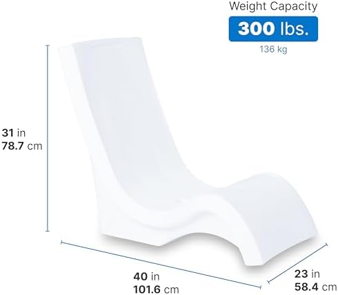 Step2 Vero Pool Chair, Fade-Resistant, Waterproof Patio Furniture for Sun Shelf, Use in Pools up to 9-Inches of Water, Weighted, White - Image 3