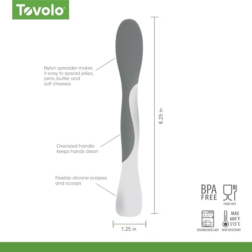 Tovolo Tool for Kitchen Meal Prep to Scoop Spread Slice and Scrape,White/Gray - Image 5