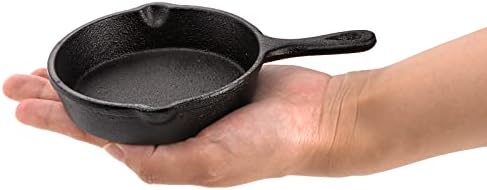 Hiceeden 4 Pack Mini Cast Iron Skillet, 4" Small Frying Pans with Double Drip-Spouts for Stove, Oven, Grill Safe, Indoor and Outdoor Use, Non-stick - Image 3