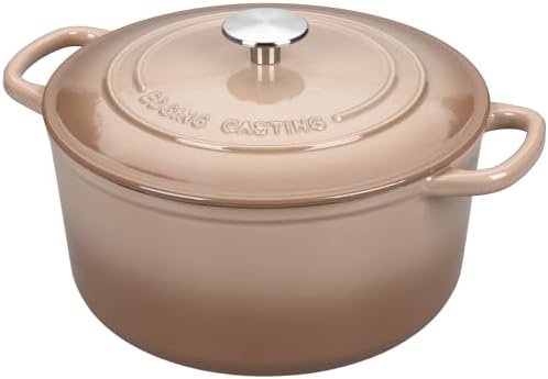 EDGING CASTING Enameled Cast Iron Dutch Oven with Sourdough Bread Baking Kit, Bread Dutch Oven with Lid, Includes Proofing Basket & Baking Tools, 5qt, Mocha - Image 4