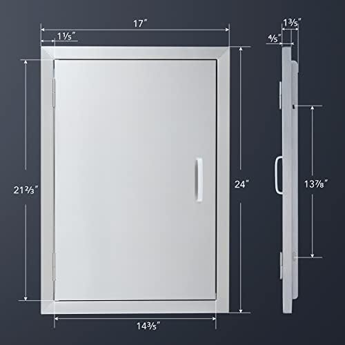CO-Z Outdoor Kitchen Doors, Weatherproof 304 Stainless Steel Built in Single Access Doors for Outside Kitchen Commercial Grilling Grill BBQ Island Barbeque Station Storage Cabinet (17" x 24") - Image 2