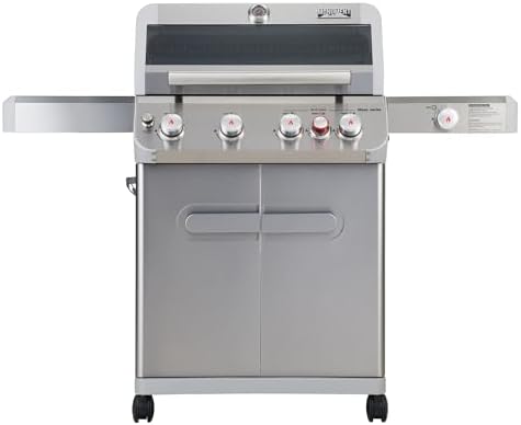 Monument Grills Mesa Series, 4+1 Outdoor Barbecue Stainless Steel Propane Gas Grill, 4 Burners & 1 Side Burner 62,000 BTU Patio Garden Barbecue Grill with Knob Controls, Mesa415BZ by MonumentGrills