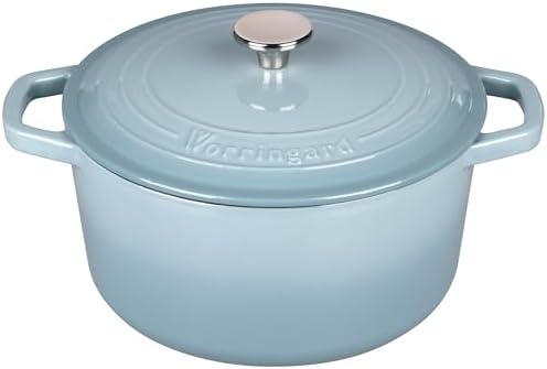 VORRINGARD Enameled Cast Iron Dutch Oven Pot with Lid, for Bread Baking, Round Bread Oven- include Sourdough Bread Baking Supplies set, 4.5QT, Sea Salt - Image 4
