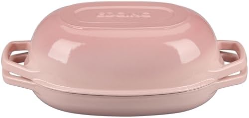EDGING CASTING Enameled Cast Iron Oval Dutch Oven Pot with Lid, Dutch Oven for Sourdough Bread Baking, Bread Oven, Bread Dutch Oven, Oval Bread Pan, 5qt, Pink - Image 7
