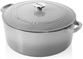 Cuisinart Chef's Classic Enameled Cast Iron Dutch Oven with Lid, Porcelain Enameled Interior, Oven Safe, Induction Compatible, 7-Quart, Round, Grey Gradient by Cuisinart