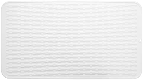 MicoYang Silicone Dish Drying Mat for Multiple Usage,Easy clean,Eco-friendly,Heat-resistant Silicone Mat for Kitchen Counter or Sink,Refrigerator or Drawer Liner White 4XL 32 inches x 18 inches by MicoYang