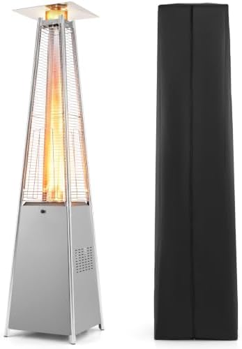 Tangkula 45000 BTU Pyramid Patio Heater with Wheels & Zippered Cover by TANGKULA