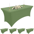 Smiry 5 Pack Spandex Table Cloth 6FT, Elastic Fitted Sage Green Tablecloth by Smiry