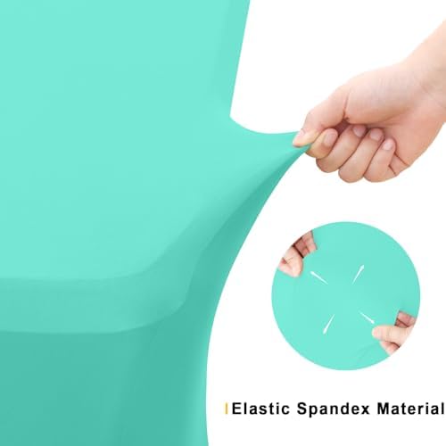 Smiry 2 Pack Spandex Table Cloth 4FT, Elastic Fitted Aqua Tablecloth - Image 3