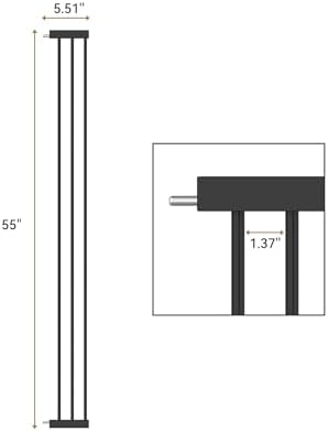 No Pawblems Gate Extension, 5.5" Width Expander for 55.0" Pet Gate, Black - Image 2