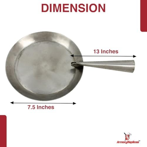 Armory Replicas™ Hand Forged Iron Frying Pan – 7.5" Medieval-Style Pan with Folding Handle for Gas, Wood & Open Fire Cooking - Image 2