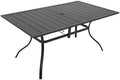 63"x38" Rectangle Outdoor Patio Dining Table with Umbrella Hole - 6 Person by Anmutig