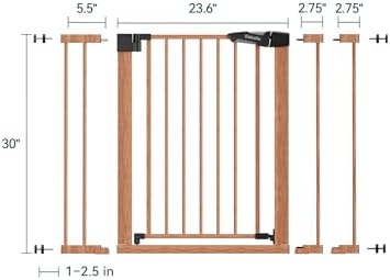 Babelio 26-40 in Pressure Mounted Baby Gate for Stairs, PressGuard Dog Gate - Image 3