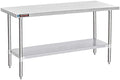 DuraSteel 24x72 Stainless Steel Work Table - NSF Commercial Prep Metal Table w/Adjustable Under Shelf - Kitchen Outdoor Pizza Oven Stand, Garage Workbench, Laundry Utility Worktable - 350 lb Capacity by DuraSteel