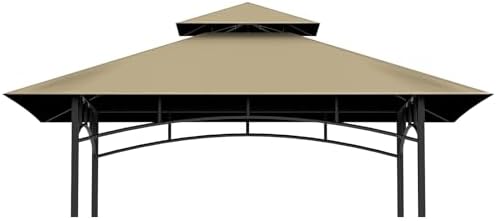 5' x 8' Grill Gazebo Replacement Top, Khaki Canopy Top Cover Only by COVBOARD