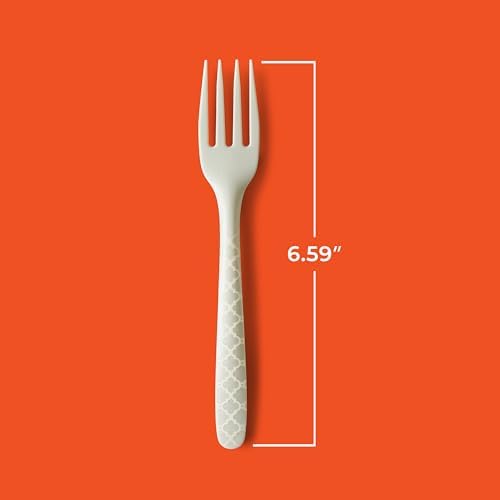 Hefty ECOSAVE Compostable Forks, 3 Pack, Disposable Forks for BBQs, Tailgates, Camping, Parties, and More, Strong and Durable Construction, Sustainable Design, 24 Forks per Pack, 72 Forks Total - Image 3