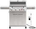 Monument Grills 4+1 Burner Natural Gas Grill with Hose, 50,000 BTU Stainless Steel Outdoor Patio Barbecue Grill with Rotisserie, Fast Heating, Knob Control, M415BZNG by MonumentGrills