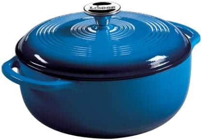 Lodge Essential Enamel Cast Iron Dutch Oven, 4.5 Quart, Caribbean Blue by Lodge