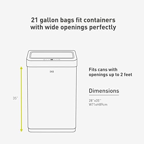 EKO 21 Gallon / 50-90 Liter, 60 Count Drawstring Trash Bags, Extra-Strong Unscented Garbage Bags, Easy-Dispense Roll for Kitchen & Household Use, Code G, White - Image 6