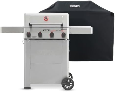 Monument Grills 4 Burner Propane Mesa 2 Gas Grill with Broil Zone, Stainless Steel Outdoor Patio Barbecue Grill with Cover, Foldable Side Shelves, Fast Heating, Fast Assembly, Mesa II 410FBZ by MonumentGrills