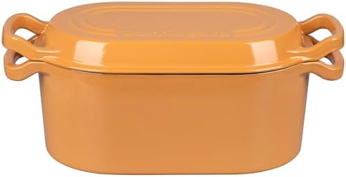 VORRINGARD Oval Dutch Oven Pot with Lid, Enamel Coating Cast Iron Bread Pans for Homemade Sourdough Bread Baking, Cooking, 4 Quart, Yellow - Image 7