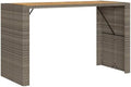 Grey Garden Bar Table with Acacia Wood Top and UV-Resistant Rattan for Outdoor Dining and Cocktails 72.8 in Long 31.5 in Wide Weatherproof Patio Furniture by Unknown