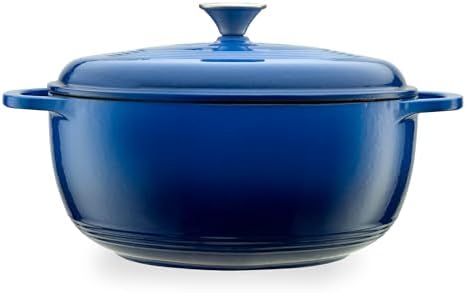 Mercer Culinary Enameled Cast Iron Round Dutch Oven, 6 qt., Navy Blue by MercerCulinary