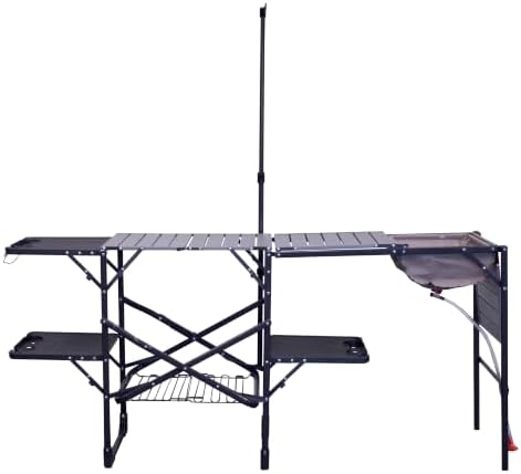 GCI OUTDOOR Master Cook Station | Portable Folding Kitchen Table with Soft Shell Sink, Heat Resistant Tabletop & Telescoping Lanter Pole, Perfect for Camping Trips - Image 4