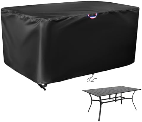 60" Rectangle Patio Dining Table Cover Outdoor Waterproof 60x38x28in by Agustone
