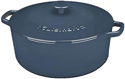 Cuisinart Chef's Classic Enameled Cast Iron Dutch Oven with Lid, Porcelain Enameled Interior, Oven Safe, Induction Compatible, 7-Quart, Round, Provencial Blue by Cuisinart