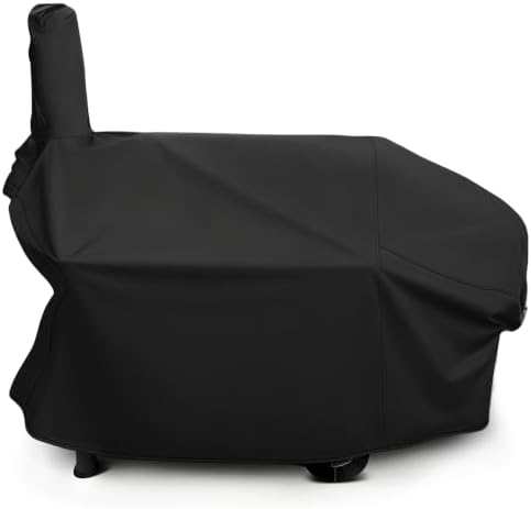 i COVER 66 Inch Offset Smoker Cover, 600D Pellet Grill Cover, Heavy Duty BBQ Smoker Cover, Waterproof Patio Outdoor Canvas Barbecue Cover for Landmann Brinkmann Charbroil Chargriller by iCOVER