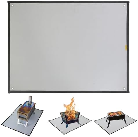 TrekRevive Fire Pit Mat, Heat Resistant Fireproof Mat for Outdoor Camping, BBQ, Tent Wood Stove (Grey, 31.5x23.6in(80x60cm)) by TrekRevive