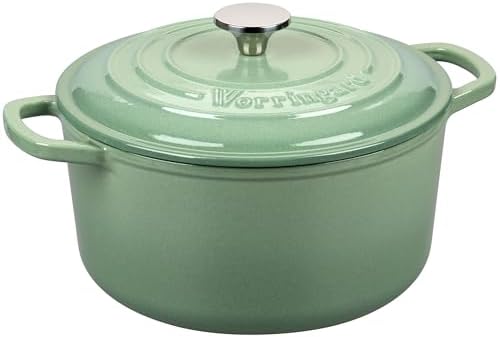VORRINGARD Enameled Cast Iron Dutch Oven Pot with Lid, for Sourdough Bread Baking, Round Dutch Ovens, 4.5 Quart, Sage Green - Image 7