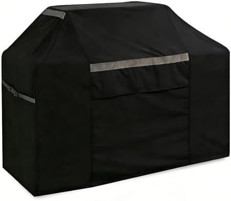 600D Heavy Duty 82 Inch Grill Cover - Waterproof Weatherproof UV & Fade Resistant, Oversize Outdoor Barbecue Smoker Black Cover for Patio by PATIOASIS