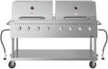 60 in. 8-Burner Commercial Outdoor Propane Gas Grill with 2 Roll Dome Covers in Stainless-Steel, ETL Listed (CGKIT6-D30D30) by KoolMore