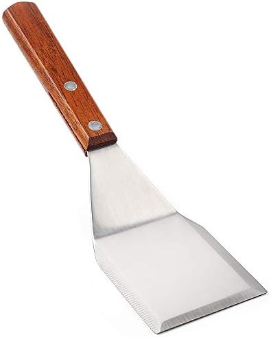 Homi styles Cookie/Brownie Spatula Small Metal Spatula With Merbau Wooden Handle | Heavy Duty Stainless Steel Flipper With Beveled Edges | Small Spatula Portable Cooking Turner Mini 2.5-Inch Blade - Image 2