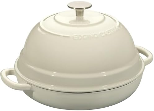 EDGING CASTING Enameled Cast Iron Dutch Oven Pot with Lid, Round Bread Oven for Homemade Sourdough Bread Baking, 6 Quart, White - Image 4