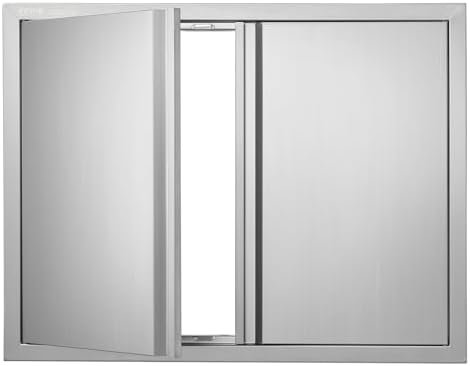 VEVOR BBQ Access Door - 31" W x 24" H Stainless Steel Flush Mount Vertical Door with Recessed Handles,for BBQ Island, Grilling Station, Outside Cabinet by VEVOR