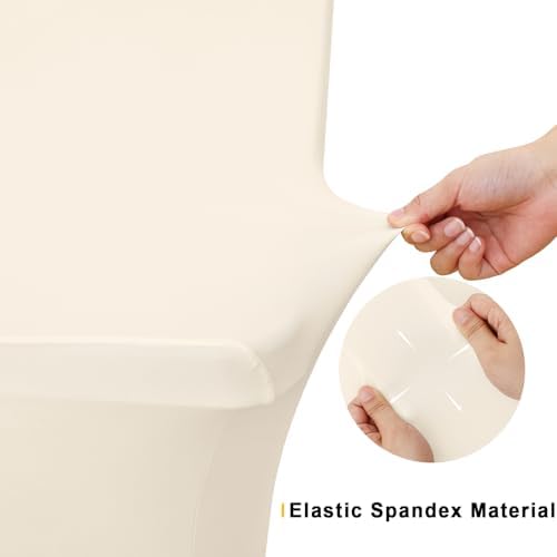 Smiry 2 Pack Spandex Table Cloth 4FT, Elastic Fitted Beige Tablecloth - Image 4